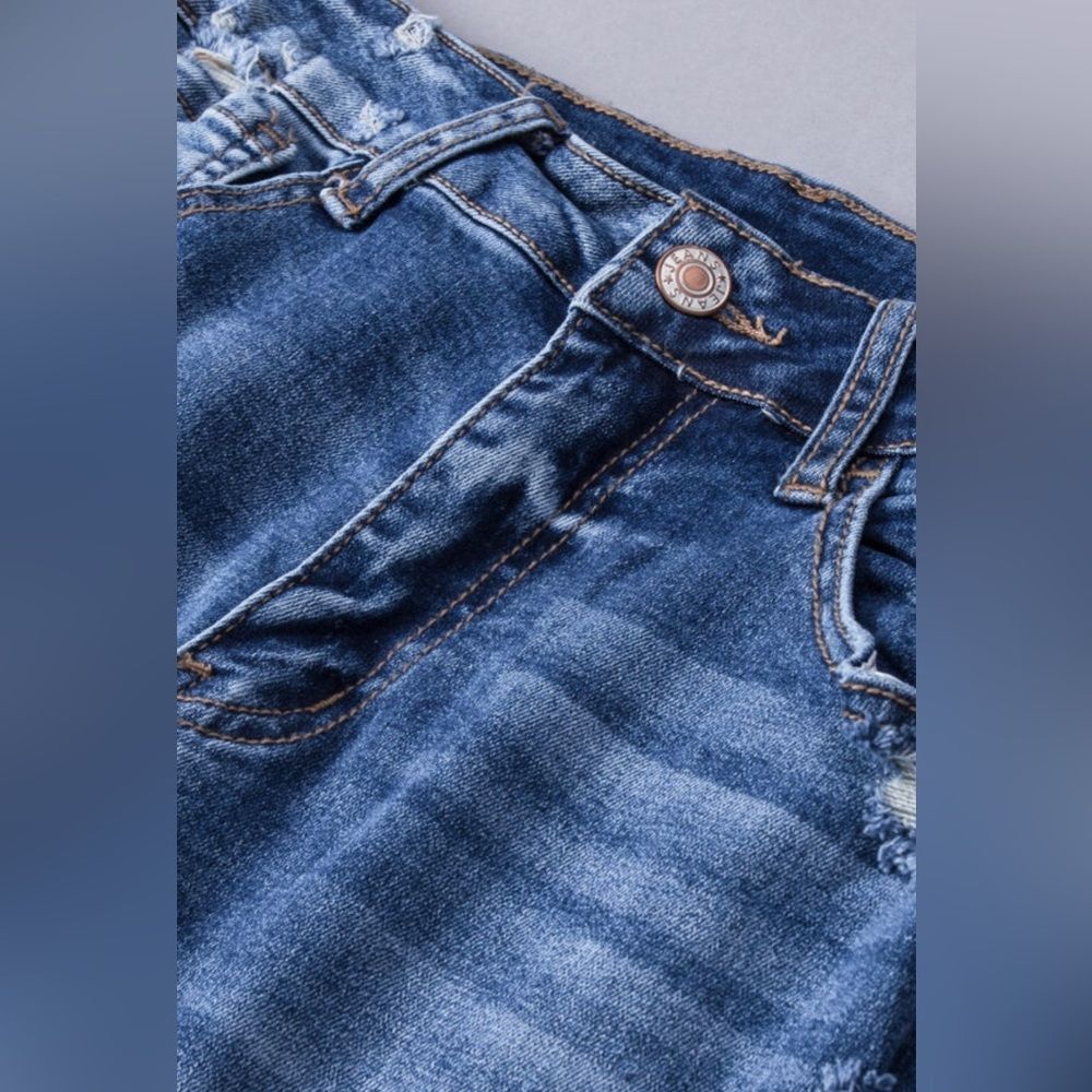 NWT Blue Distressed Flare Jeans - Picture 7 of 14